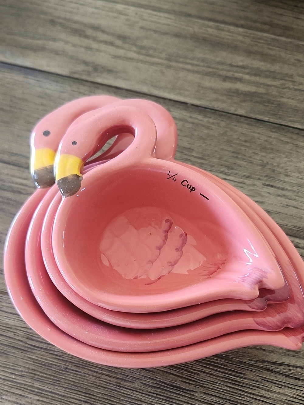 Home Essentials Pink Flamingo Ceramic Measuring Cup Nest